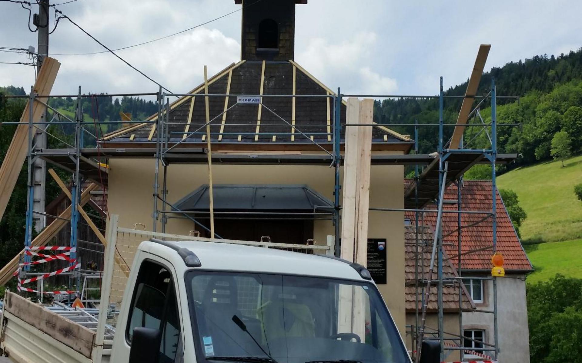 Réfection d'une toiture de chapelle